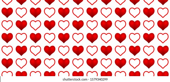 Seamless pattern of the valentine's day abstract heart icon