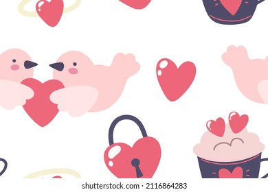 Patrón sin problemas para el Día de San Valentín. Resumen gráfico vectorial moderno de moda.