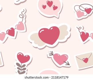 Seamless pattern for Valentine's Day. Abstract modern trendy vector graphic.