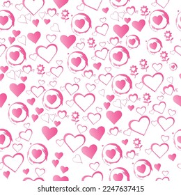 Patrón sin foco de San Valentín de fondo del día concepto de corazón arte amor