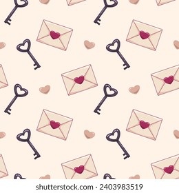 Seamless pattern for Valentine's day. Background for fabric design, wallpaper, wrapping paper and other printing. Design for greeting card and print.