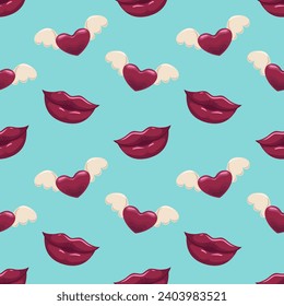 Seamless pattern for Valentine's day. Background for fabric design, wallpaper, wrapping paper and other printing. Design for greeting card and print.