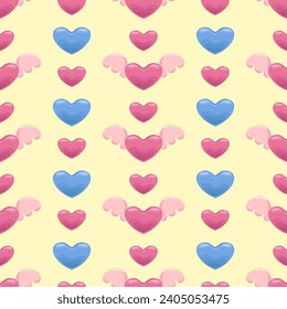 Patrón sin problemas para el día de San Valentín. Fondo para el diseño de tela, papel de envoltura y otras impresiones. Diseño para tarjeta de felicitación, caja de regalo e impresión.