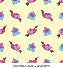 Patrón sin problemas para el día de San Valentín. Fondo para el diseño de tela, papel de envoltura y otras impresiones. Diseño para tarjeta de felicitación, caja de regalo e impresión.