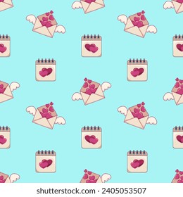 Patrón sin problemas para el día de San Valentín. Fondo para el diseño de tela, papel de envoltura y otras impresiones. Diseño para tarjeta de felicitación, caja de regalo e impresión.