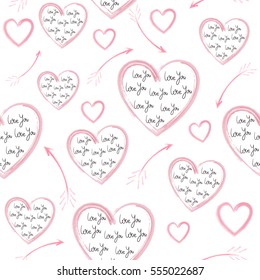 Seamless pattern of Valentine's Day.Can be used for Wallpapers, backgrounds, textures of different surfaces (decoration textile, covers,notebooks and much more)
