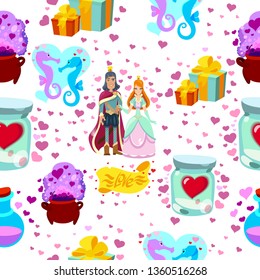 Seamless pattern for Valentine's day. Can be used for wrapping paper, wallpaper, printing on fabrics and much more.