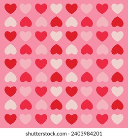 Seamless pattern Valentine's day concept. Vector illustration. red and pink paper hearts with frame on geometric background. Cute love sale banners or greeting cards

