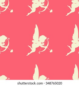 Seamless pattern Valentine's Day. Cupid and heart on a beautiful stylish background