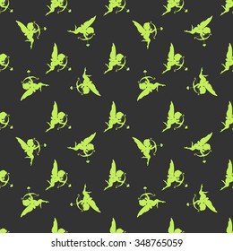 Seamless pattern Valentine's Day. Cupid and heart on a beautiful stylish background