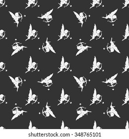 Seamless pattern Valentine's Day. Cupid and heart on a beautiful stylish background