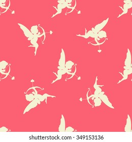 Seamless pattern Valentine's Day. Cupid and heart on a beautiful stylish background