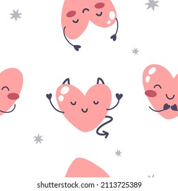 Seamless pattern Valentine's Day with cute hearts. Vector illustration.