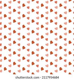 Seamless pattern for Valentine's Day with cute hand drawn elements. Flat vector illustration for paper, textile, fabric, prints, wrapping, greeting cards, banners