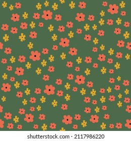 Seamless pattern for Valentine's Day with cute hand drawn elements. Flat vector illustration for paper, textile, fabric, prints, wrapping, greeting cards, banners