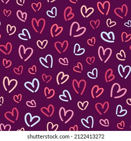 Nahtloses Muster für den Valentinstag mit süßen Herzen