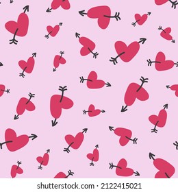Patrón sin foco para el día de San Valentín con corazones adorables
