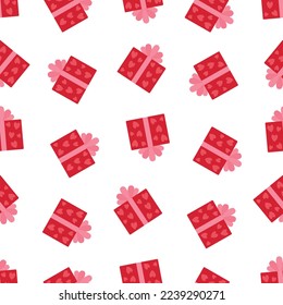 Nahtloses Muster Valentinstag Geschenkbox Vektorgrafik