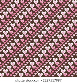 Seamless Pattern of Valentine's Day with Heart Background - Valentines' Vector Design 