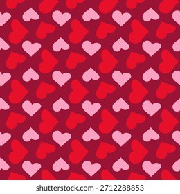 Patrón sin fisuras para el día de San Valentín. Estampado de corazón para papel de regalo. Ilustración vectorial.