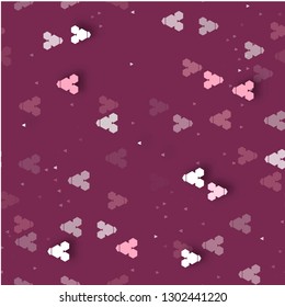 Seamless pattern Valentine's Day hearts with stripes Romantic abstract background retro dark crimson