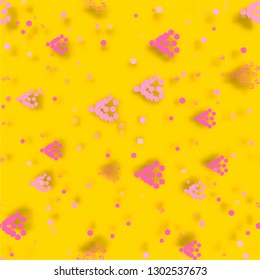 Seamless pattern Valentine's Day hearts with stripes Romantic abstract background retro pastel shades yellow