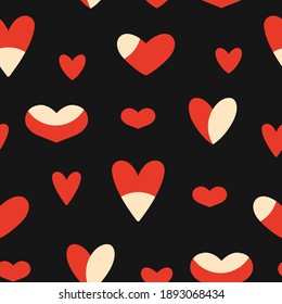 Seamless pattern Valentine's Day with hearts. Vector background