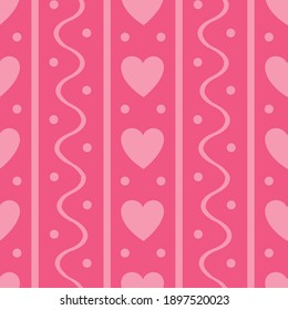 Patrón sin inconvenientes de la ilustración vectorial de los corazones de San Valentín