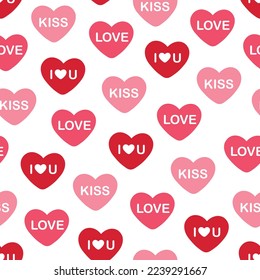 Seamless pattern Valentines day hearts vector illustration