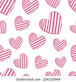 Seamless pattern Valentines day Hearts vector illustration