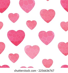 Seamless pattern Valentines day hearts vector illustration