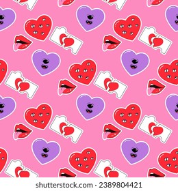 seamless pattern, valentine's day, letter, heart, message