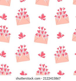 Seamless pattern for valentine's day with love messages