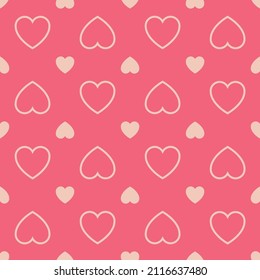 Patrón sin foco para los corazones rosados y desnudos del Día de San Valentín