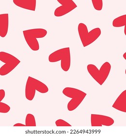 Seamless pattern for Valentine's Day with red hearts.