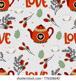Seamless pattern With Valentine's day. The romantic elements. Vector illustration.