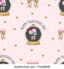 Seamless pattern With Valentine's day. The romantic elements. Vector illustration.