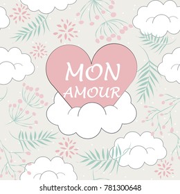 seamless pattern for Valentine's day. romantic cartoon background in gentle tones.
