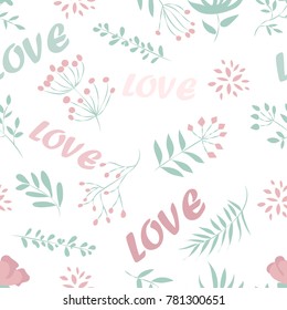 seamless pattern for Valentine's day. romantic cartoon background in gentle tones.