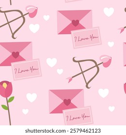 Seamless pattern valentine's day. Suitable for decorative elements for wallpaper, backdrop, wrapping paper, packaging, etc
