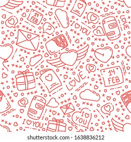 seamless pattern valentine's day template background 14 february