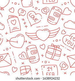 seamless pattern valentine's day template background 14 february