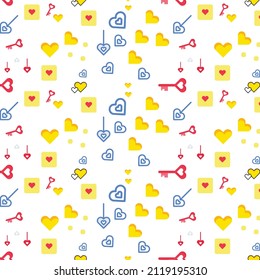 Patrón sin inconvenientes de San Valentín Tema corazón Vector de bloqueo con forma cardíaca sobre fondo blanco