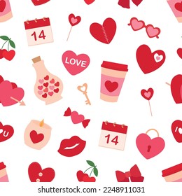 Seamless pattern Valentine's day vector illustration