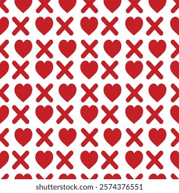 Seamless pattern of valentines day. Pattern vector of valentines day with heart and xoxo