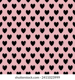 Seamless pattern with Valentines Day. Wrapping paper pattern.