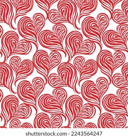 Seamless Pattern of Valentine's Heart with Zebra Print -Valentine's Vector Pattern