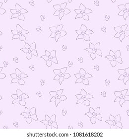 Seamless pattern with vanilla flower. Vector illustration.