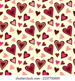 seamless pattern vanilla yellow vintage chocolate orange sweets hearts vector