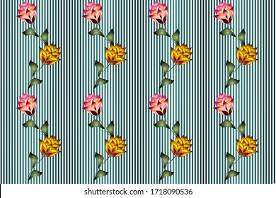 Seamless pattern with varied flowers.